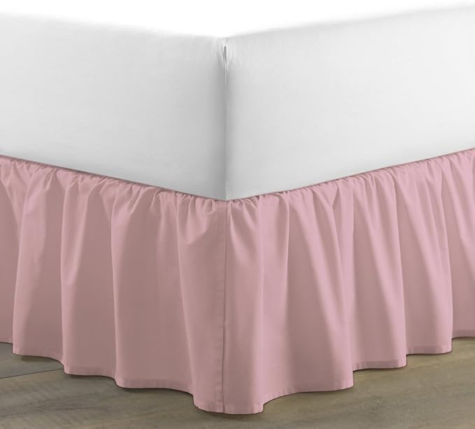 Bed Skirt - Ruffled Bed Skirt 12 Inch Drop Dust Ruffle - Dust Ruffle Bedskirt - Image 2