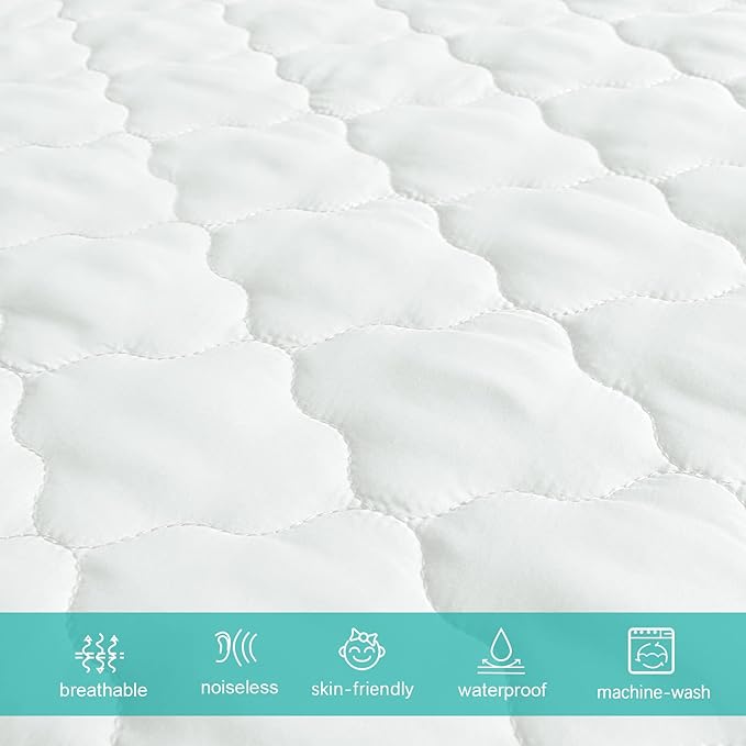 Biloban Pack n Play Sheets and Waterproof Mattress Protector, Breathable - Image 4