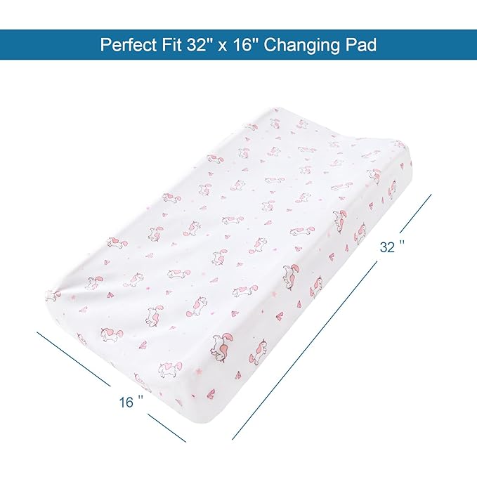 Changing Pad Cover for Girls 4 Pack, Comfy & Breathable Changing Table Cover - Image 5