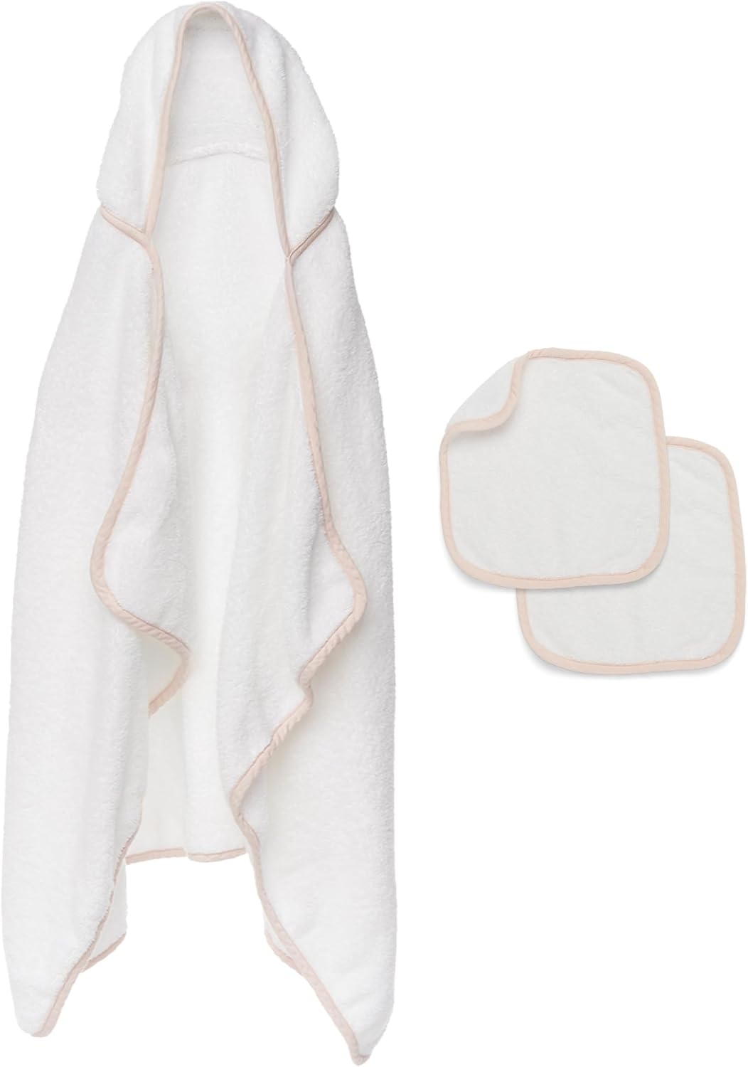 lalo hooded towel and washcloth set, 100% organic, main product view