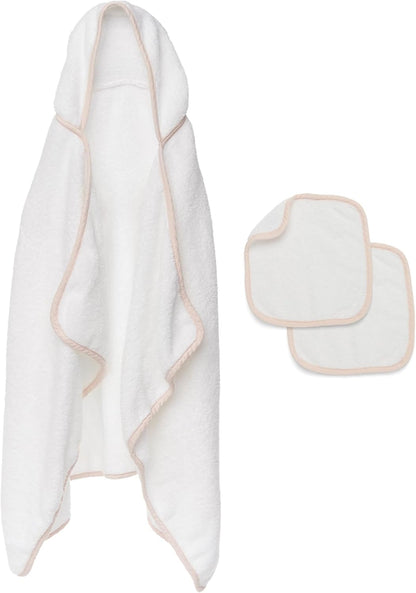 lalo hooded towel and washcloth set, 100% organic, main product view