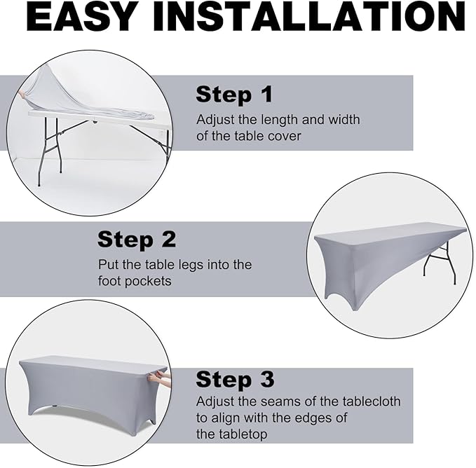 Trlyc 2 Pack 6FT Spandex Table Cloth - Image 5