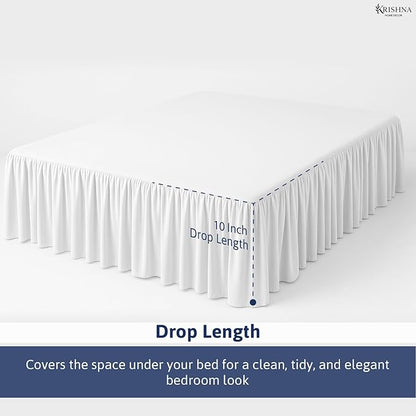 KRISHNA Ruffled Bed Skirt with Split Corners King, 100% Microfiber Hotel Quality - Image 4
