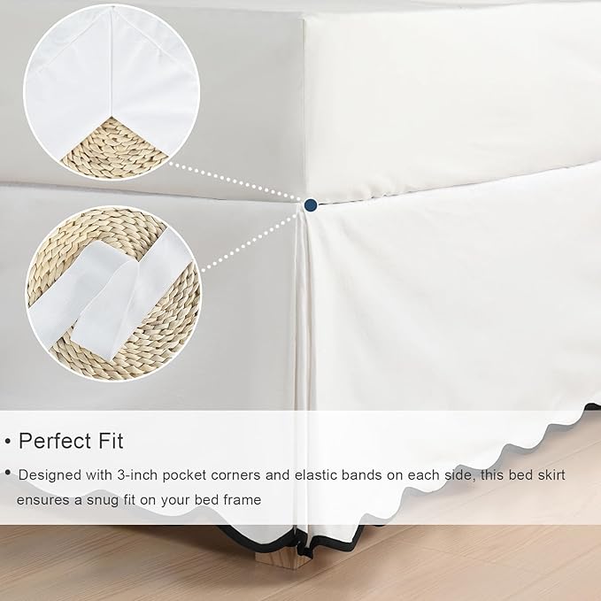 HIG Off-White Chic Full Bed Skirt - Image 3