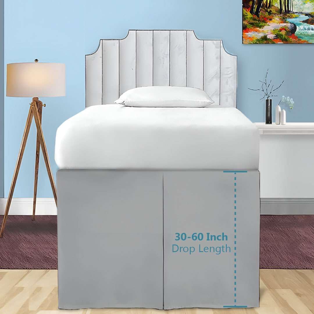 extra long dorm bed skirt, twin xl 36 shown in use