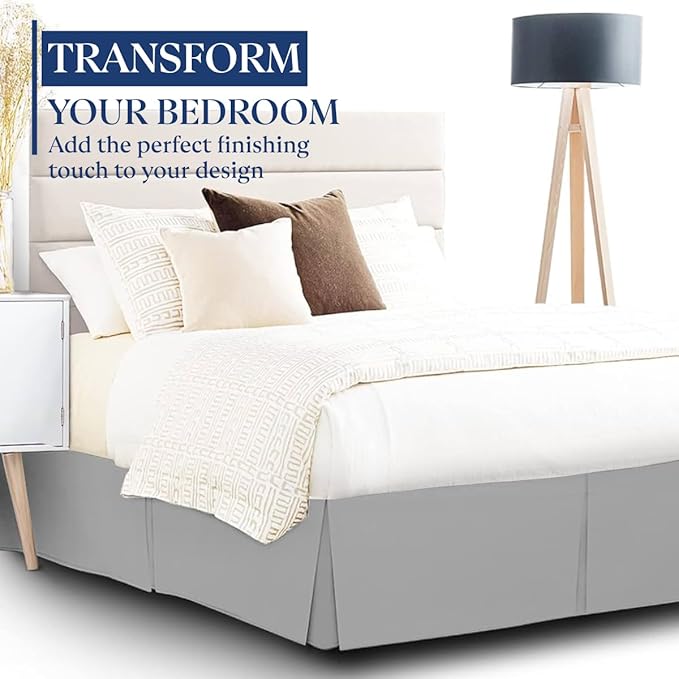 SKY BEDDINGS Luxury Pleated King Bed Skirt - Image 2