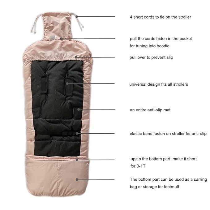 0-5T Length Extension Baby Universal Stroller Footmuff, Waterproof Durable - Image 4