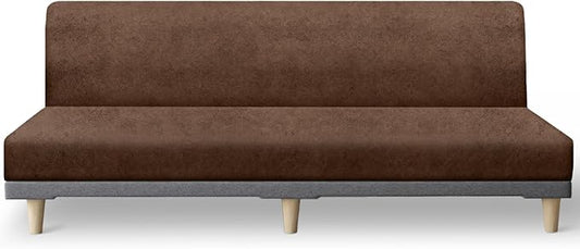 molasofa Leather Like Stretch Futon Slipcover Armless Futon Bed Sofa Cover by Molasofa