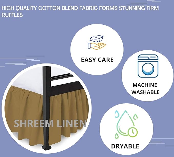 Shreem Linen Ruffled Bed Skirt - Image 5