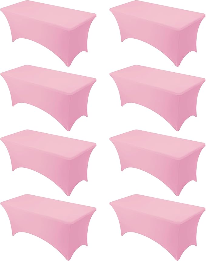 8-Pack Premium Pink Spandex Tablecloths by DailySet