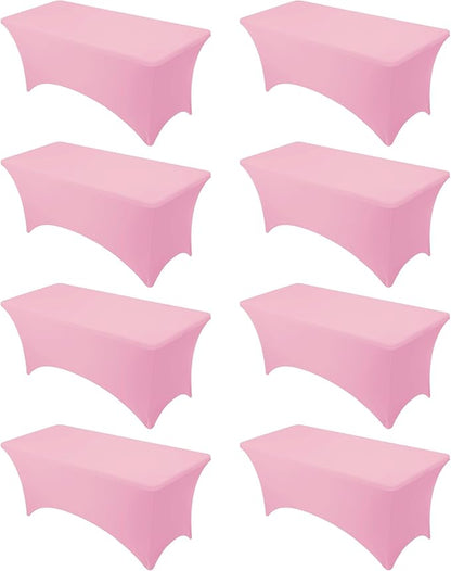 8-Pack Premium Pink Spandex Tablecloths by DailySet