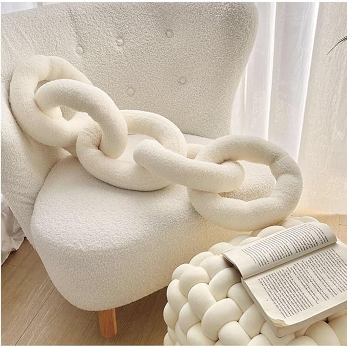 Long Chain Throw Pillow Knot Pillow，Knotted Chain Shape Cushion Dorm Room Decor - Image 2
