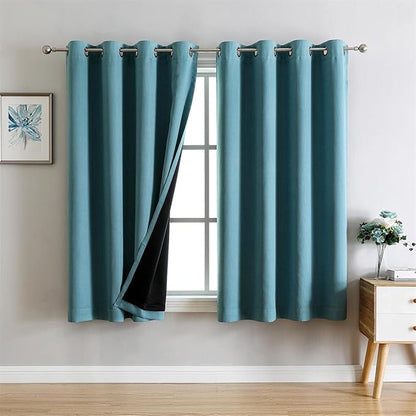 G2000 100% Blackout Curtains for Bedroom Living Room 63 Inch Length Teal Room - Image 9