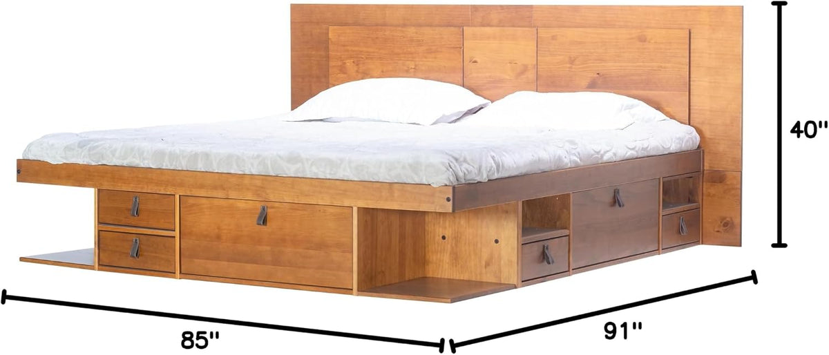 memomad bali king size slim set: storage platform shown in use