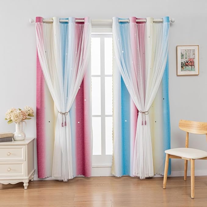 FANLI Ombre Rainbow Blackout Curtains - Image 6