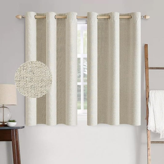 MIULEE 100% Blackout Linen Textured Curtains by MIULEE