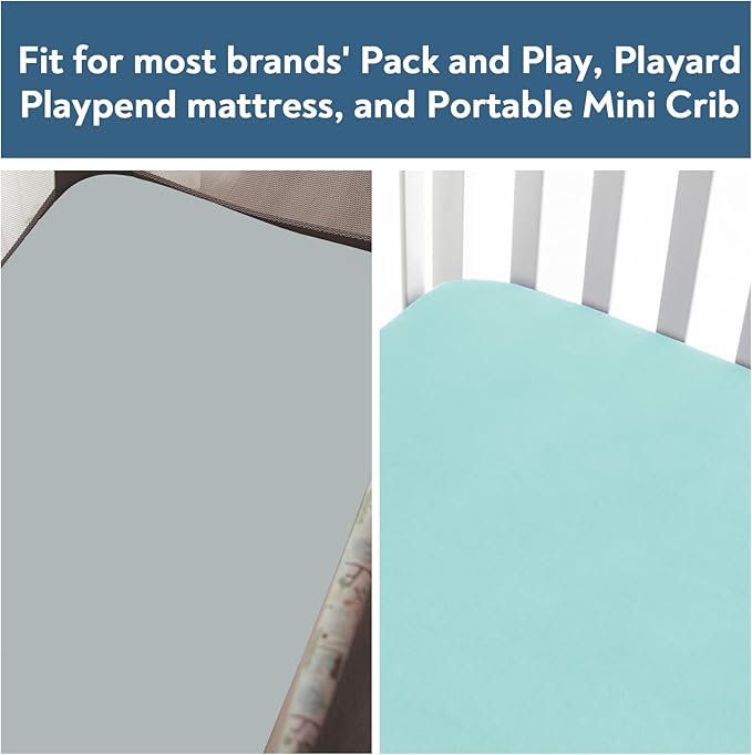 Waterproof Pack and Play Sheets Fitted 2 Pack, Compatible - Image 6