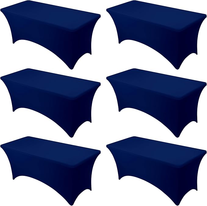 6-Pack Premium Navy Blue Spandex Tablecloths by DailySet