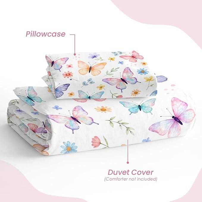 SANDJEST Butterfly Duvet Cover Sets Twin Size - Image 4