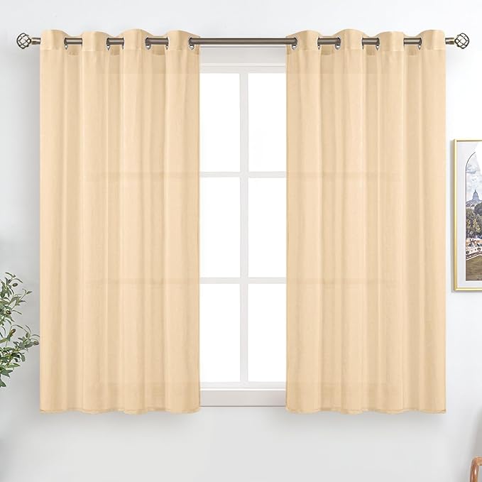 BGment Linen Look Semi Sheer Curtains by BGment
