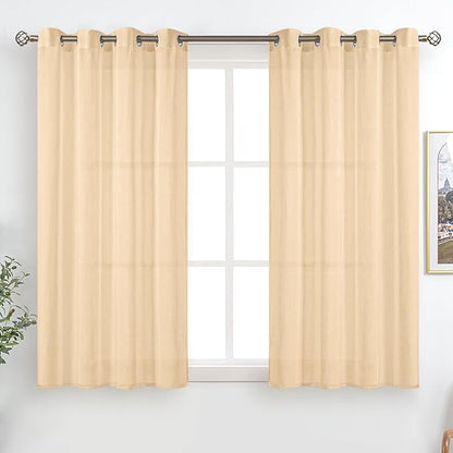 BGment Linen Look Semi Sheer Curtains by BGment