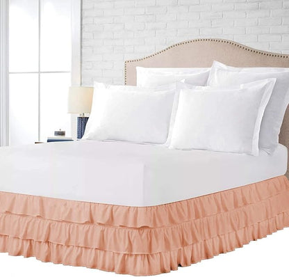 Multi-Ruffle Bed Skirt, Soft Multi Elastic Dust Ruffles by Unknown