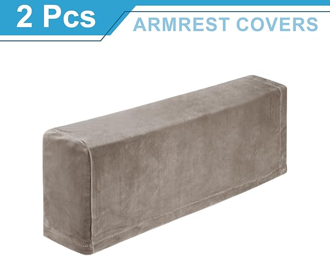 uxcell 2Pcs Stretch Armrest Covers, Polyester Soft Armchair Slipcovers Couch - Image 3
