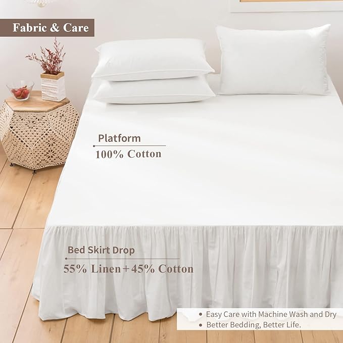BISELINA French Linen Bed Skirt - Image 3