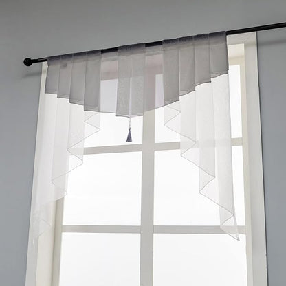 Swag Sheer Valance Curtains for Living Room, Valance for Farmhouse Windows - Image 3
