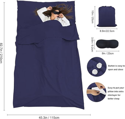 Sleeping Bag Liner, Travel Sheet & Adult Sleep Sack, Camping Sheets Travel - Image 5