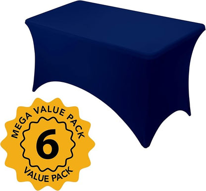 6-Pack Premium Navy Blue Spandex Tablecloths - Image 2