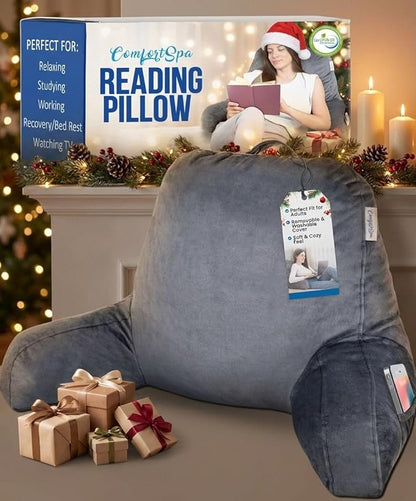 ComfortSpa Reading Pillow for Bed Adult Size, Back Rest Pillow by ReadingPillow