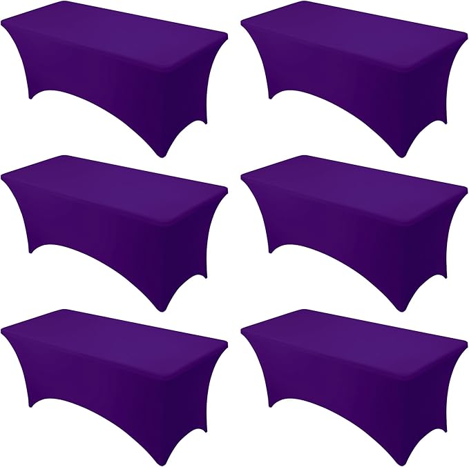 6-Pack Premium Purple Spandex Tablecloths by DailySet