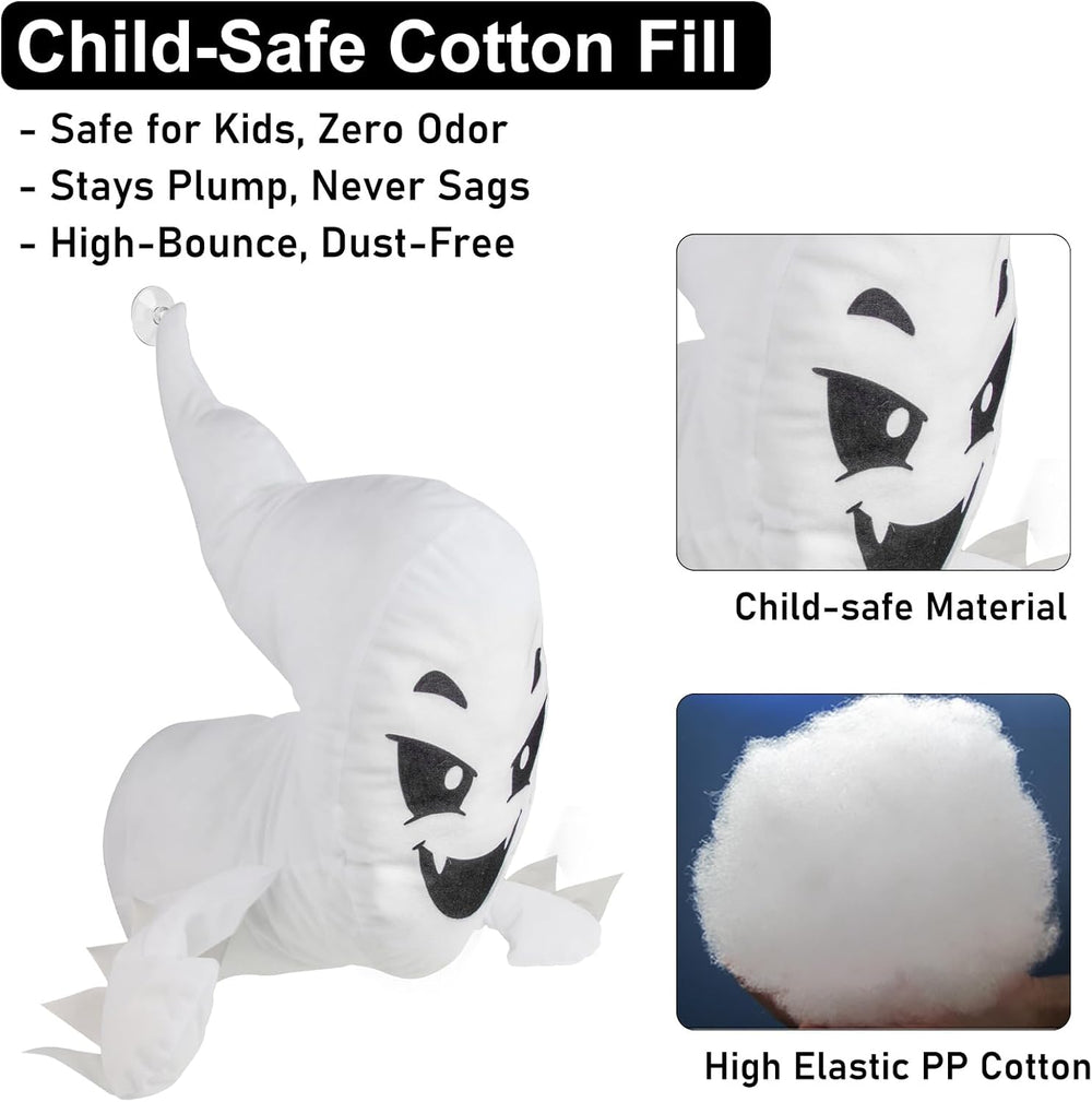 DUNCHATY Window Ghosts Halloween Decor - 2 Pack 3D Stuffed Crasher Ghost