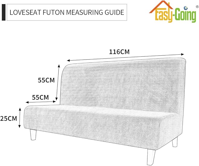 Easy-Going Stretch Futon Slipcover Armless Futon Bed Cover Furniture Protector - Image 5