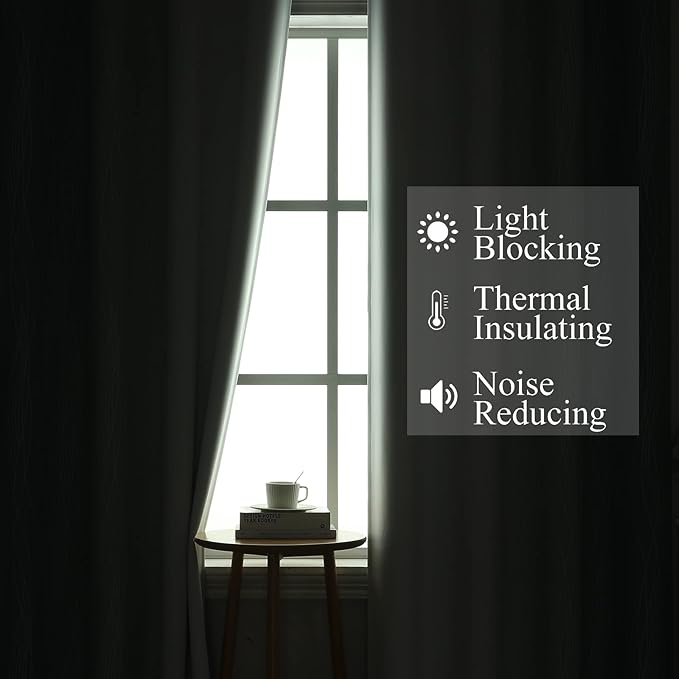 Estelar Textiler Stone Blue and Greyish White Ombre Blackout Curtains 45 Inch - Image 3