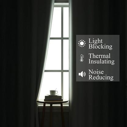 Estelar Textiler Stone Blue and Greyish White Ombre Blackout Curtains 45 Inch - Image 3