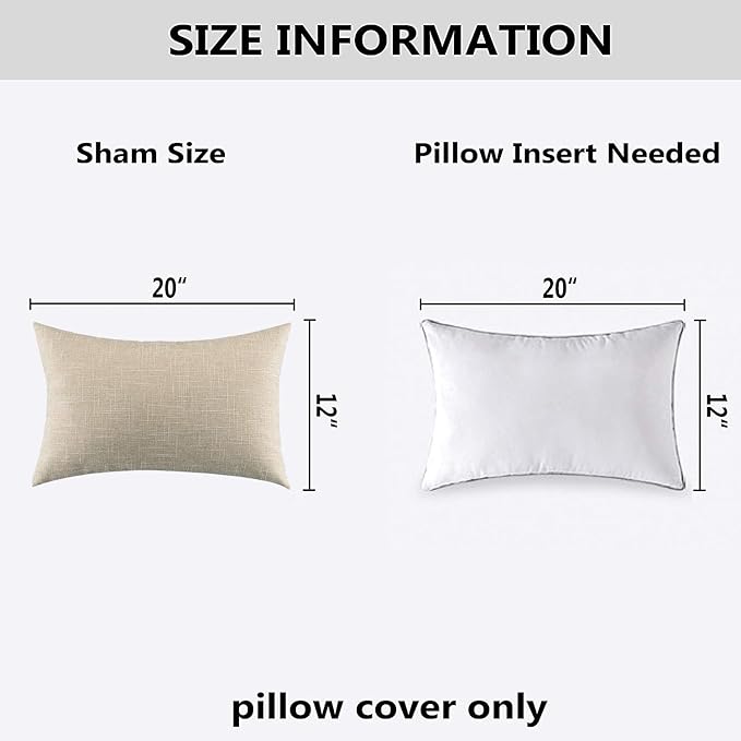 Kevin Textile Lumbar Throw Pillow Cover Both Sides Faux Linen Soft Solid - Image 6