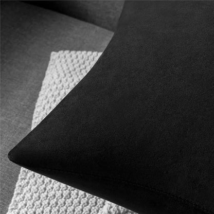 Decorative Pillow Covers 24x24 Black: 2 Pack Cozy Soft Velvet Square Throw - Image 2