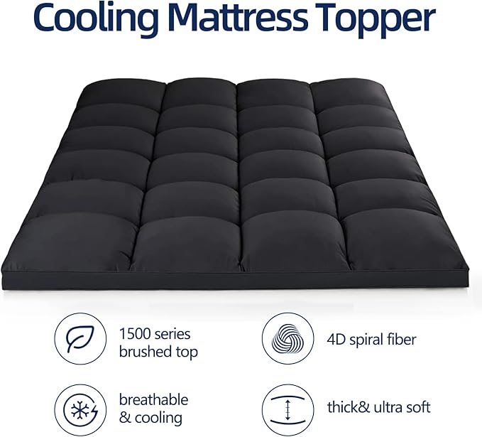 Mattress Topper Full for Back Pain, Extra Thick Mattress Pad Cover, Plush - Image 2