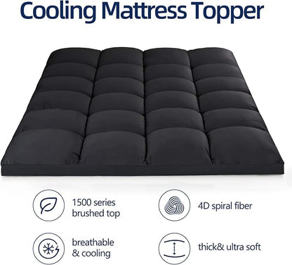 Mattress Topper Full for Back Pain, Extra Thick Mattress Pad Cover, Plush - Image 2