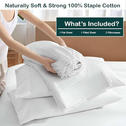 NON Sticky cotton Twin Size Sleeper Sofa Sheets, 4 Piece Egyptian Cotton Bed - Image 3