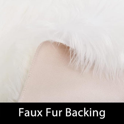 Latepis White Faux Fur Rug 8x10, Faux Fur Sheepskin Rug - Image 4