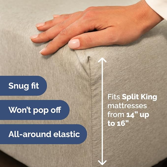 Split Head King Sheet Set – 4 Piece Flex Split Top King Sheets - Image 4