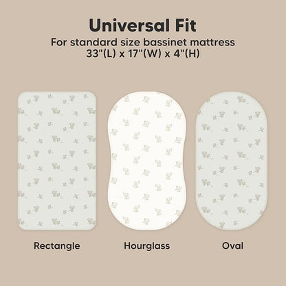 2-Pack Organic Bassinet Sheets for Girls, Boys - Image 3