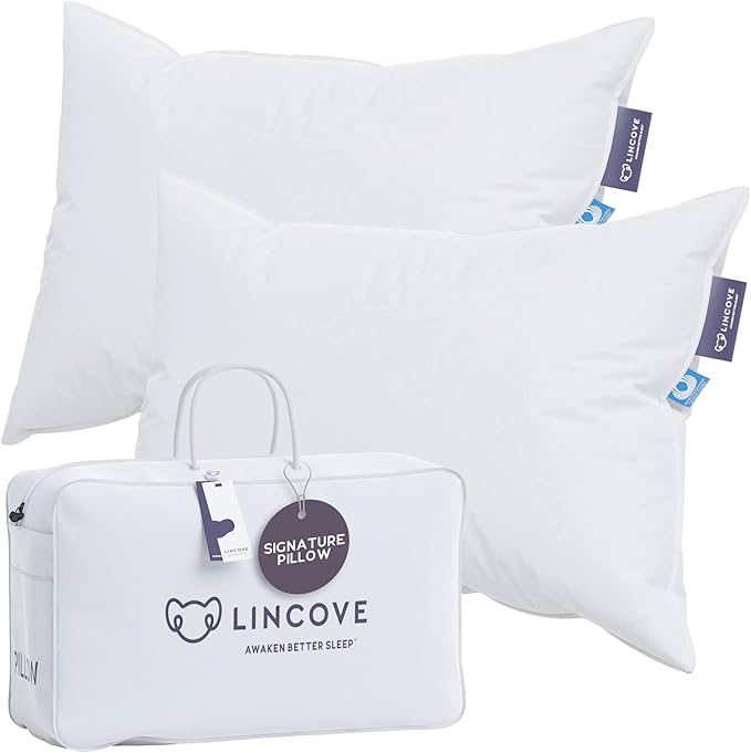 Lincove Signature 100% Natural Canadian White Down Luxury Sleeping Pillow by Lincove