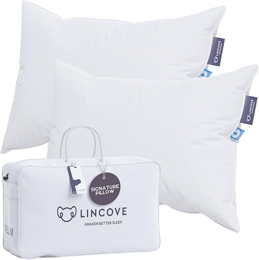 Lincove Signature 100% Natural Canadian White Down Luxury Sleeping Pillow by Lincove