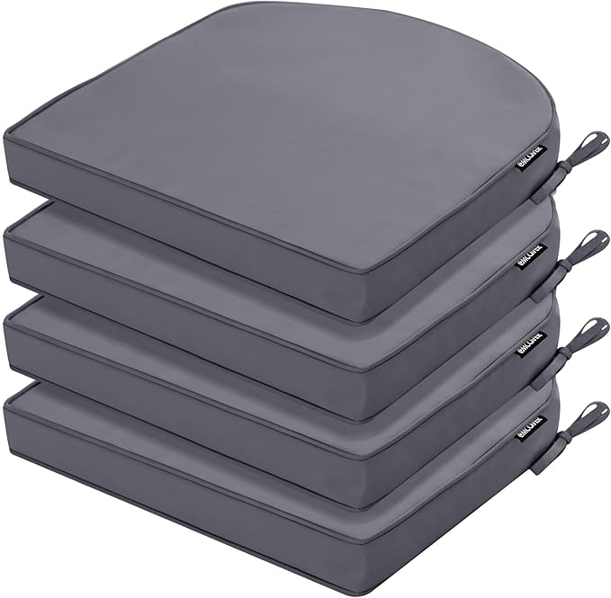 Outdoor Chair Cushions Set of 4 Waterproof Patio Chair Cushions by COMCAVER