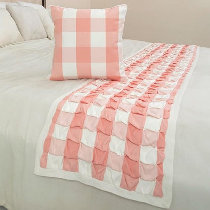 The HomeCentric King/Queen/Twin Peach Pink Decorative Twin 53"x18" Bed Runner - Image 4