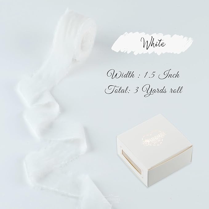 White Velvet Ribbon 1.5 Inch Frayed Silk Velvet Ribbon Rustic White Christmas - Image 2